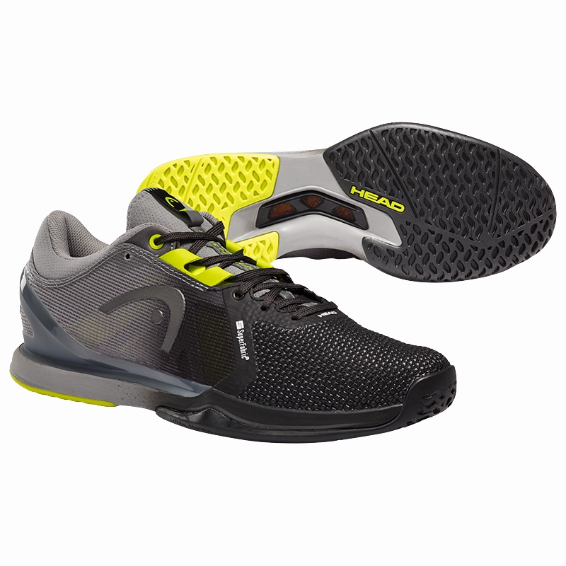 Breathable Support Head Sprint 3.0 SF Tennis Shoes - Black/Yellow