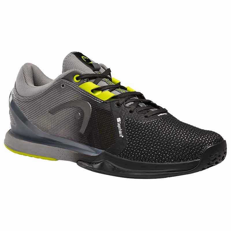 Breathable Support Head Sprint 3.0 SF Tennis Shoes - Black/Yellow