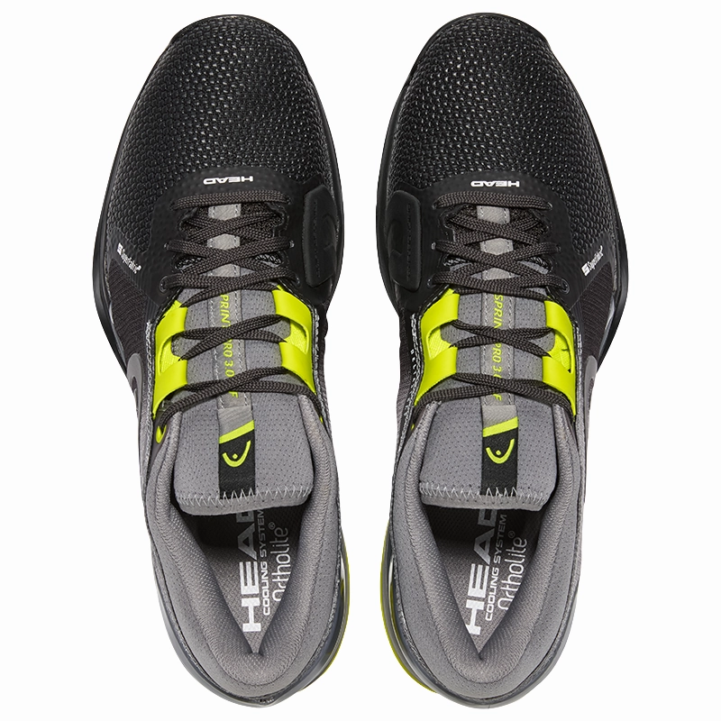 Breathable Support Head Sprint 3.0 SF Tennis Shoes - Black/Yellow