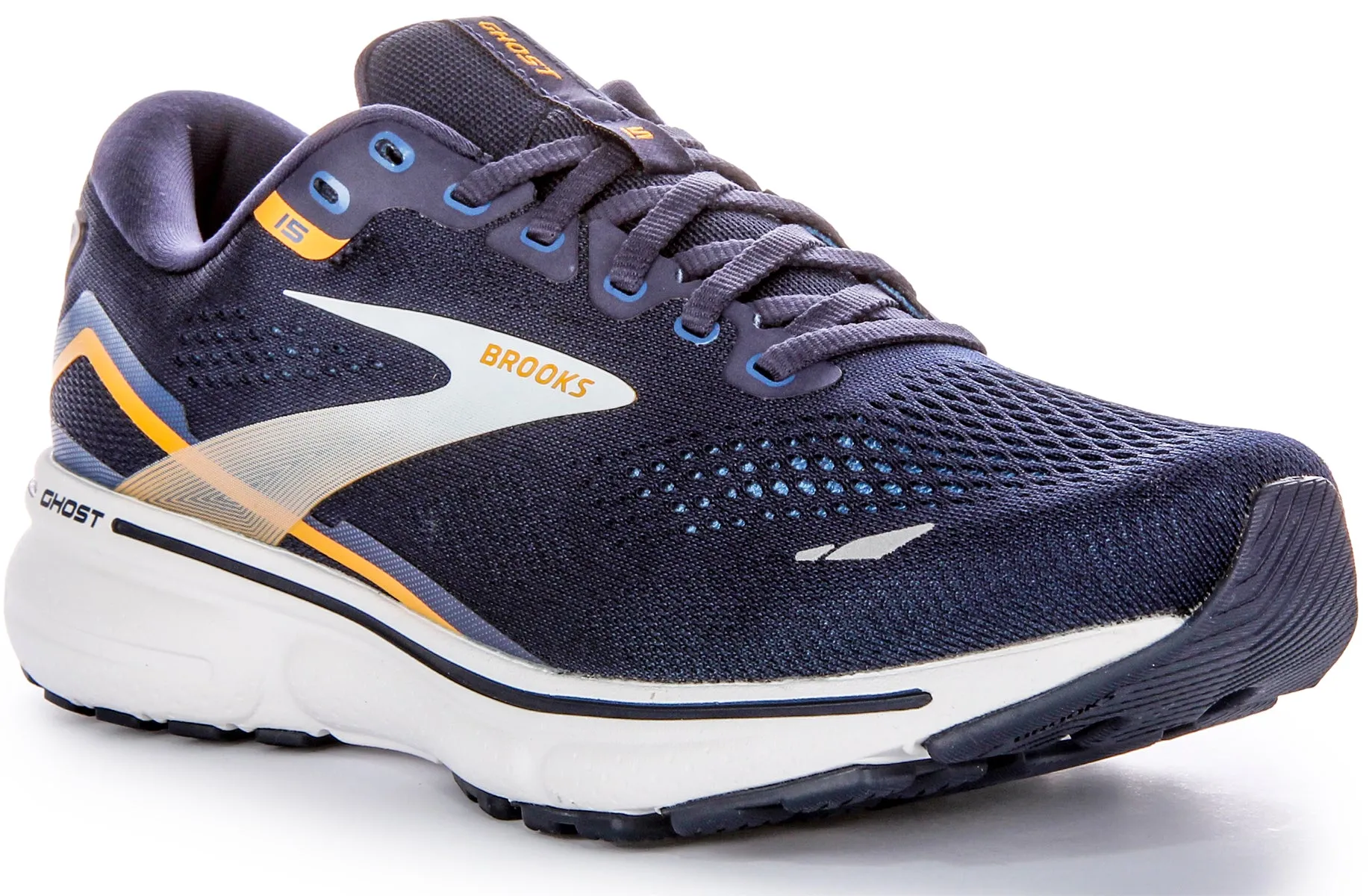 Brooks Ghost 15 In Navy For Men Ideal for indoor and outdoor athletic performance Nonstop Action