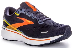Brooks Ghost 15 In Navy Orange For Men | Medium Fit Pace Control