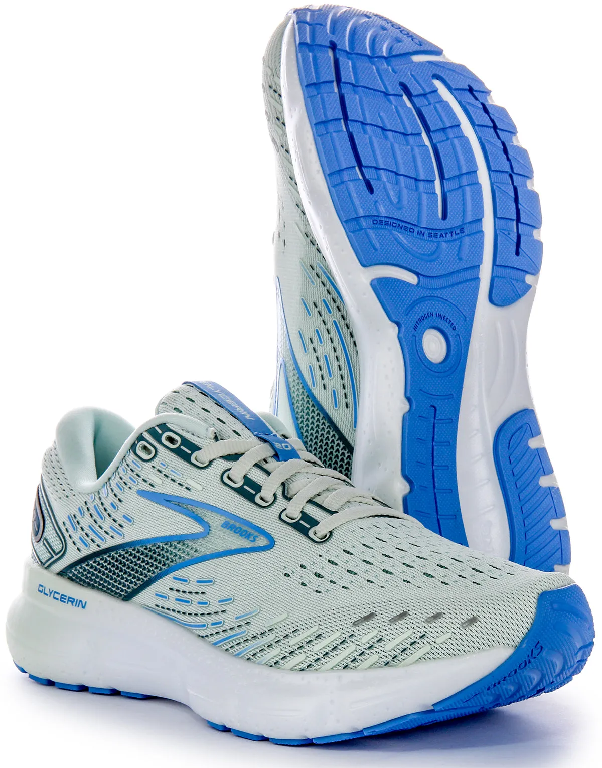 Brooks Glycerine 20 In Light Blue | Regular Fit All terrain