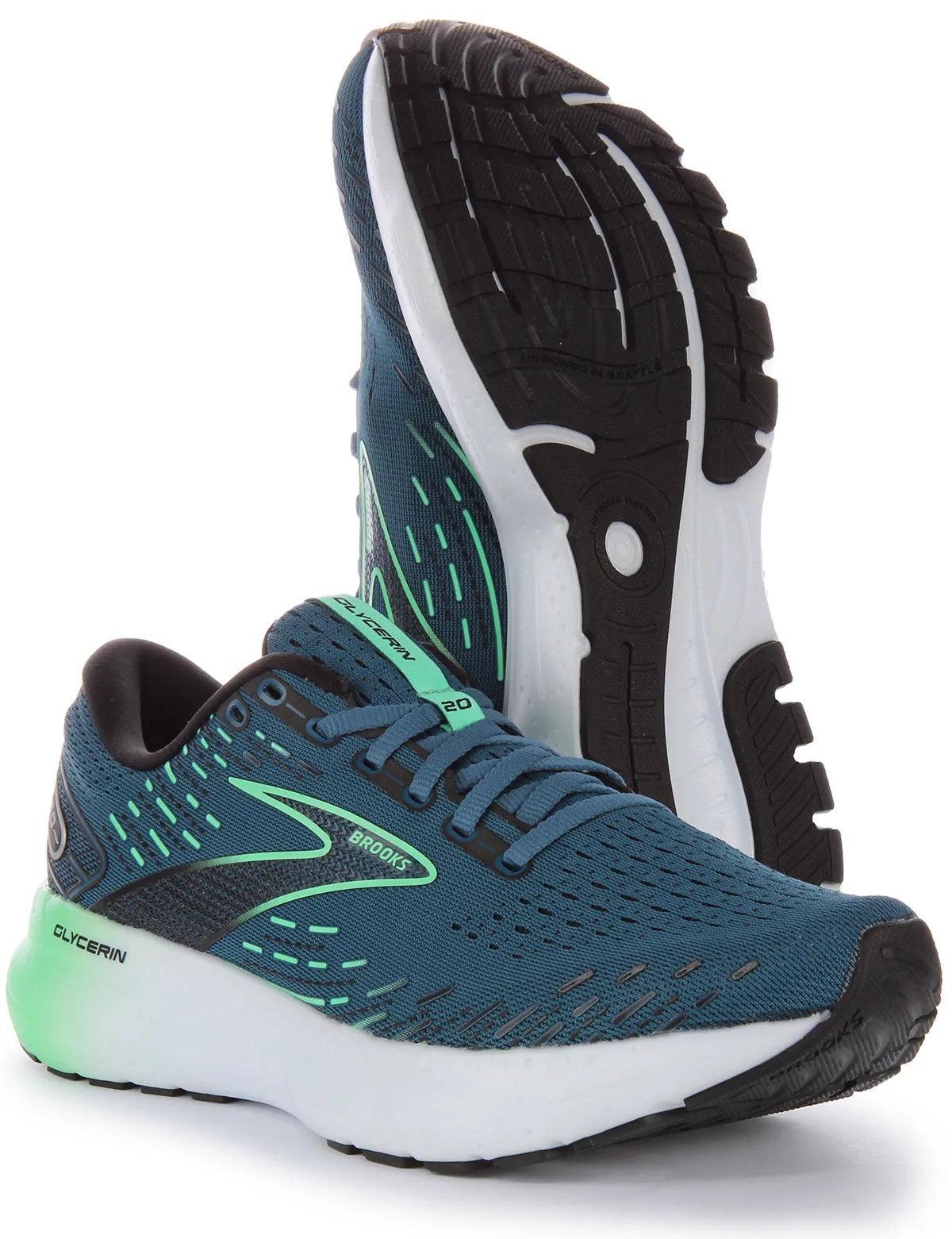 Brooks Glycerine 20 In Turquoise For Men Indoor Performance