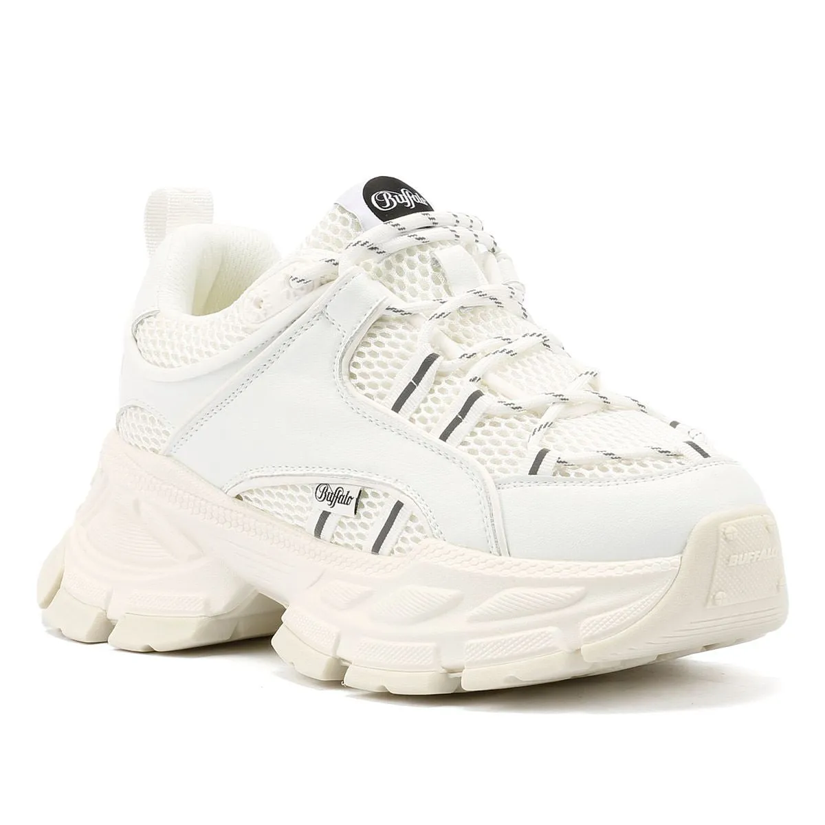 Buffalo Saturn Lace Women's White Trainers Foam Comfort