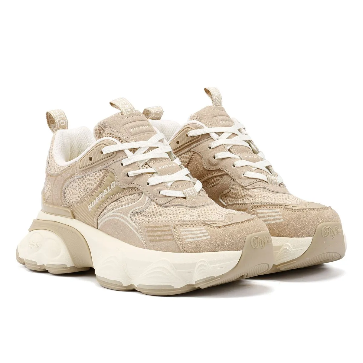 Heel zone cradles the foot for firm landings Buffalo Truck Women's Cream/Beige Trainers