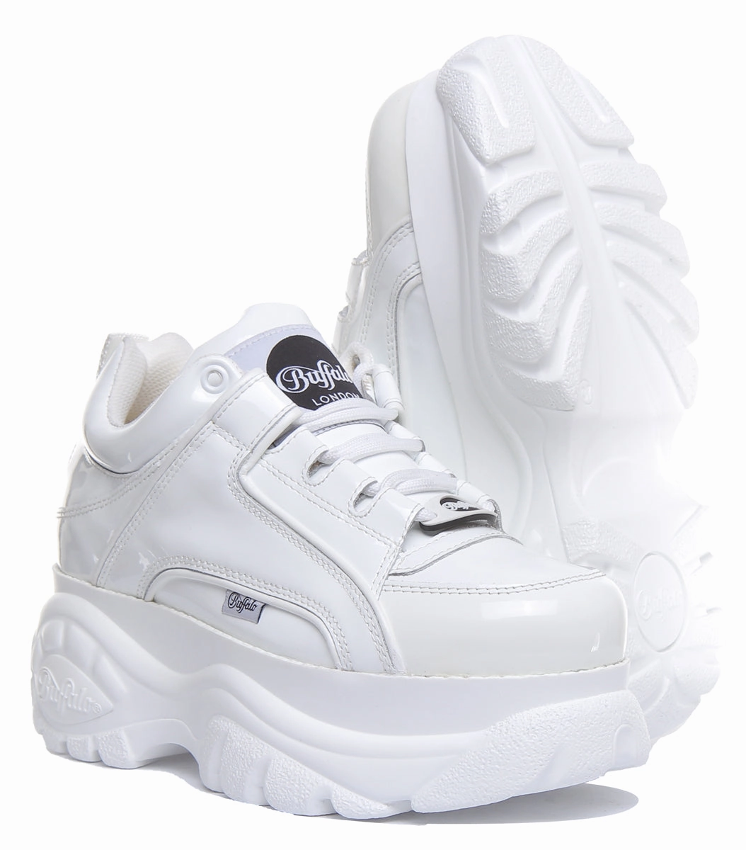 Buffalo 1339-14 2.0 In White Patent For Womens Fashion Comfort