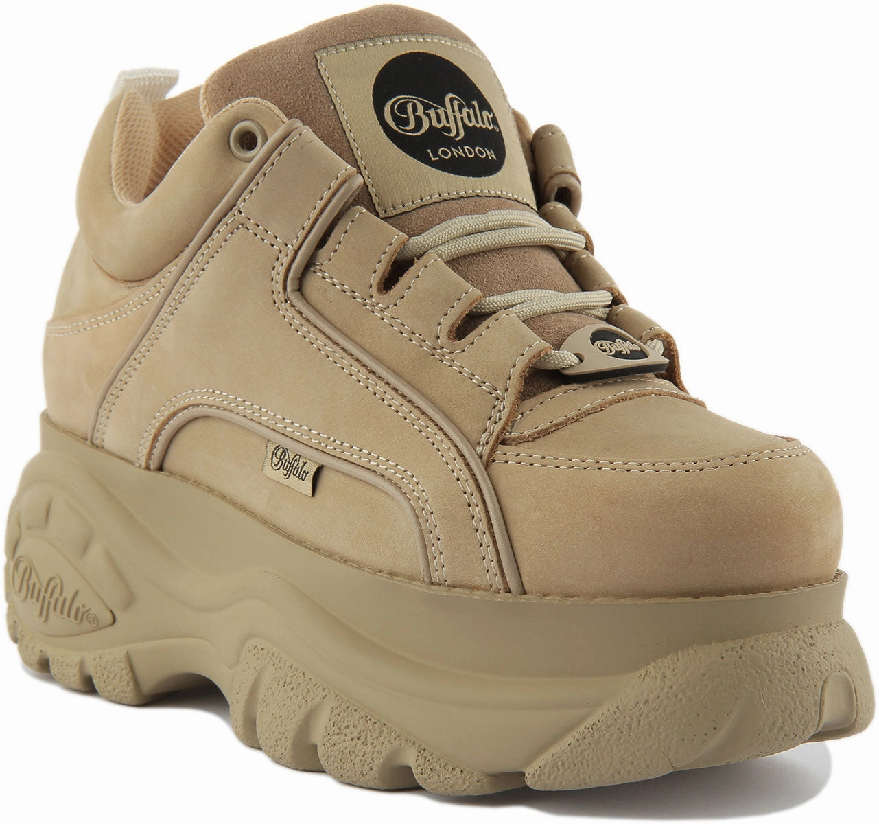 Faux Leather Shopping Day Buffalo 1339-14 2.0 Platform In Cream For Women