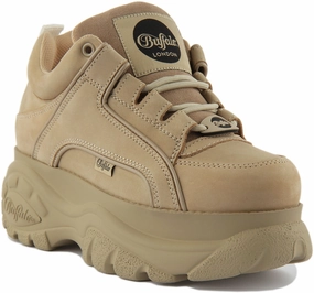 Faux Leather Shopping Day Buffalo 1339-14 2.0 Platform In Cream For Women