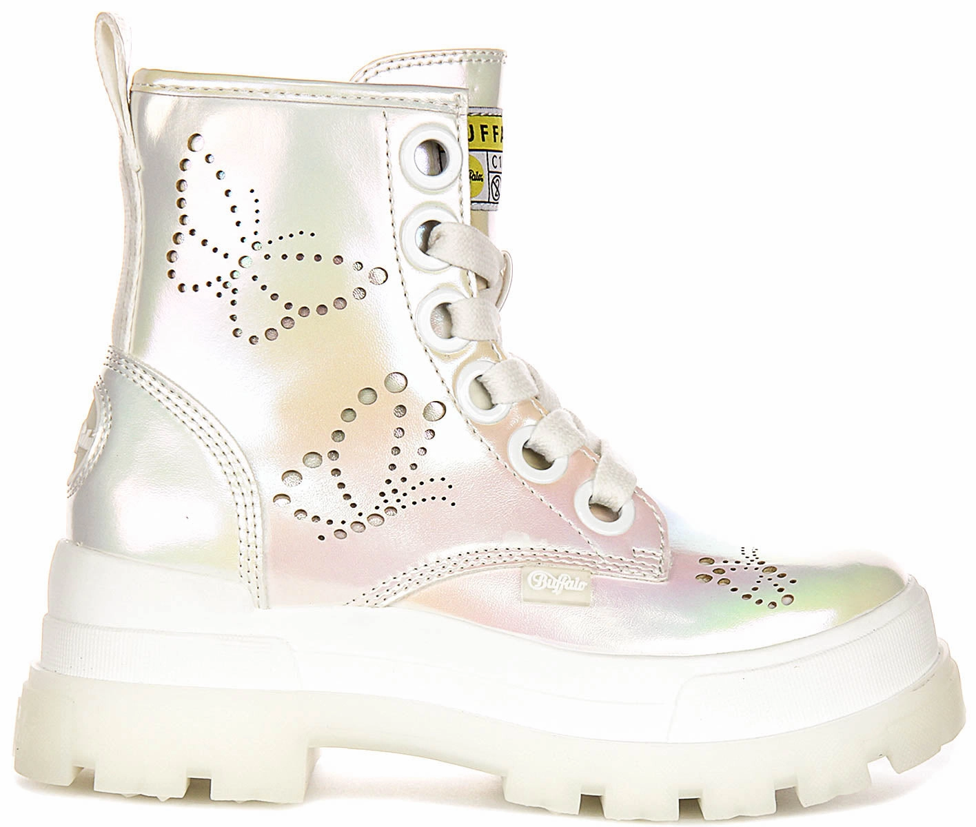 Buffalo Ashpha Rld Butterfly In White For Women Light Step-On Comfort