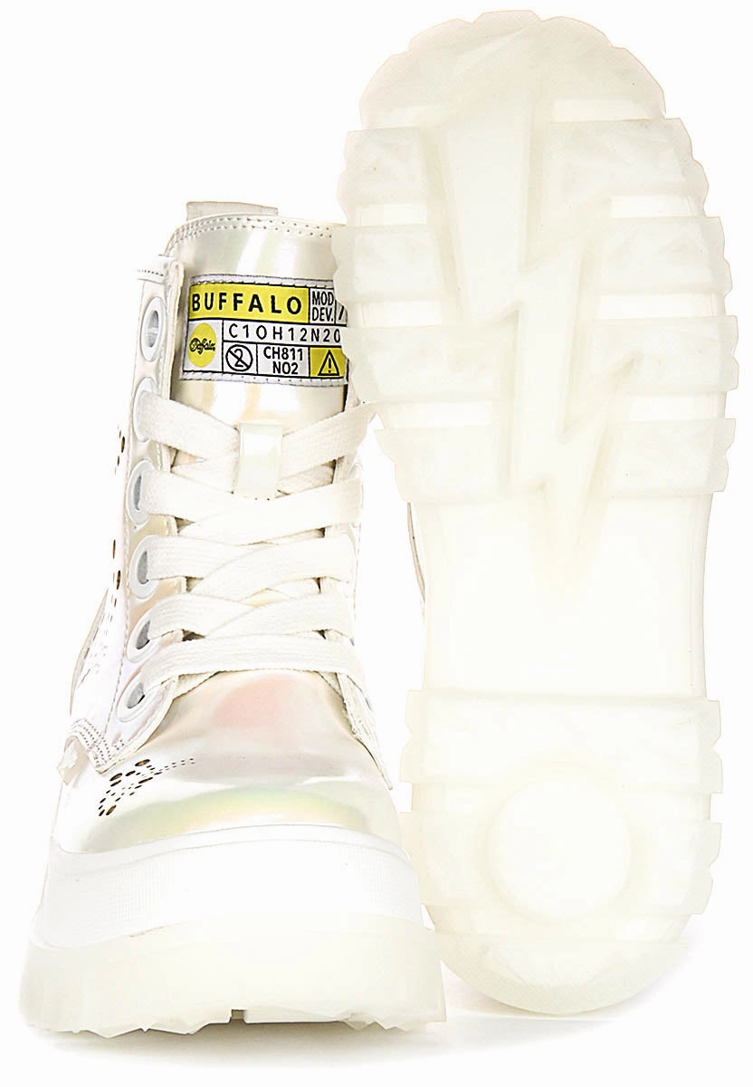 Buffalo Ashpha Rld Butterfly In White For Women Light Step-On Comfort