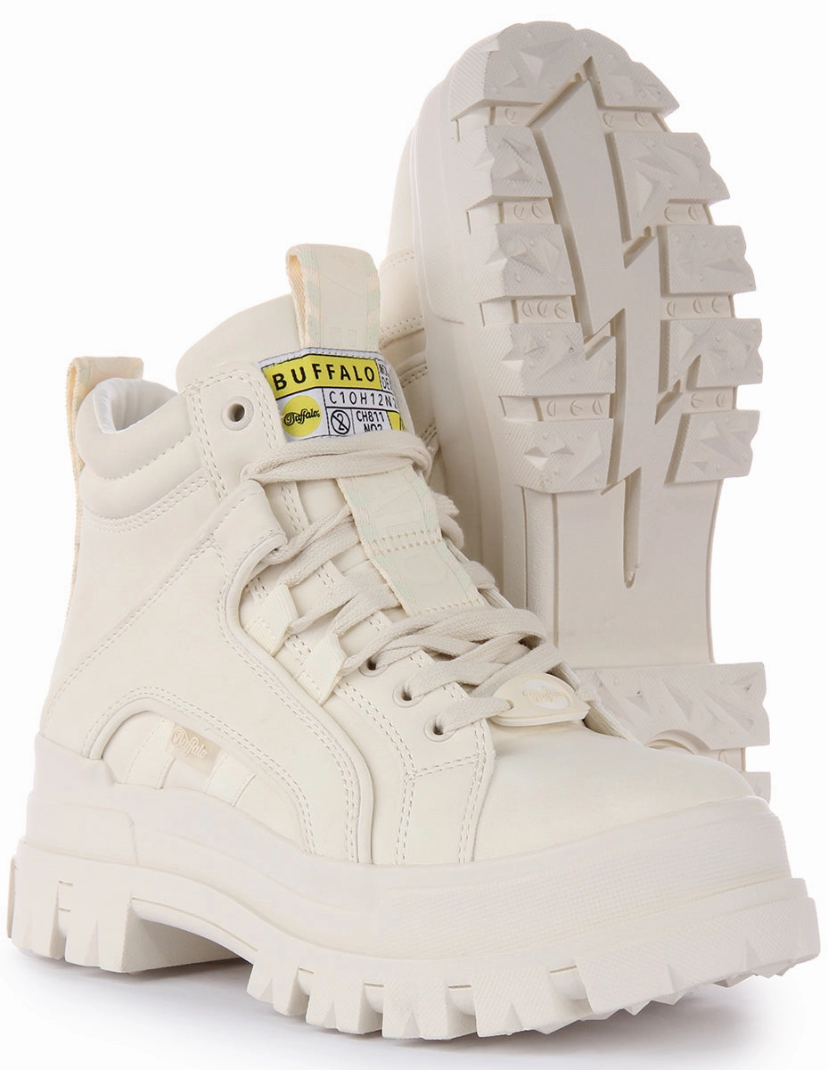 Buffalo Aspha Nc Mid In Off White For Women Travel Walk