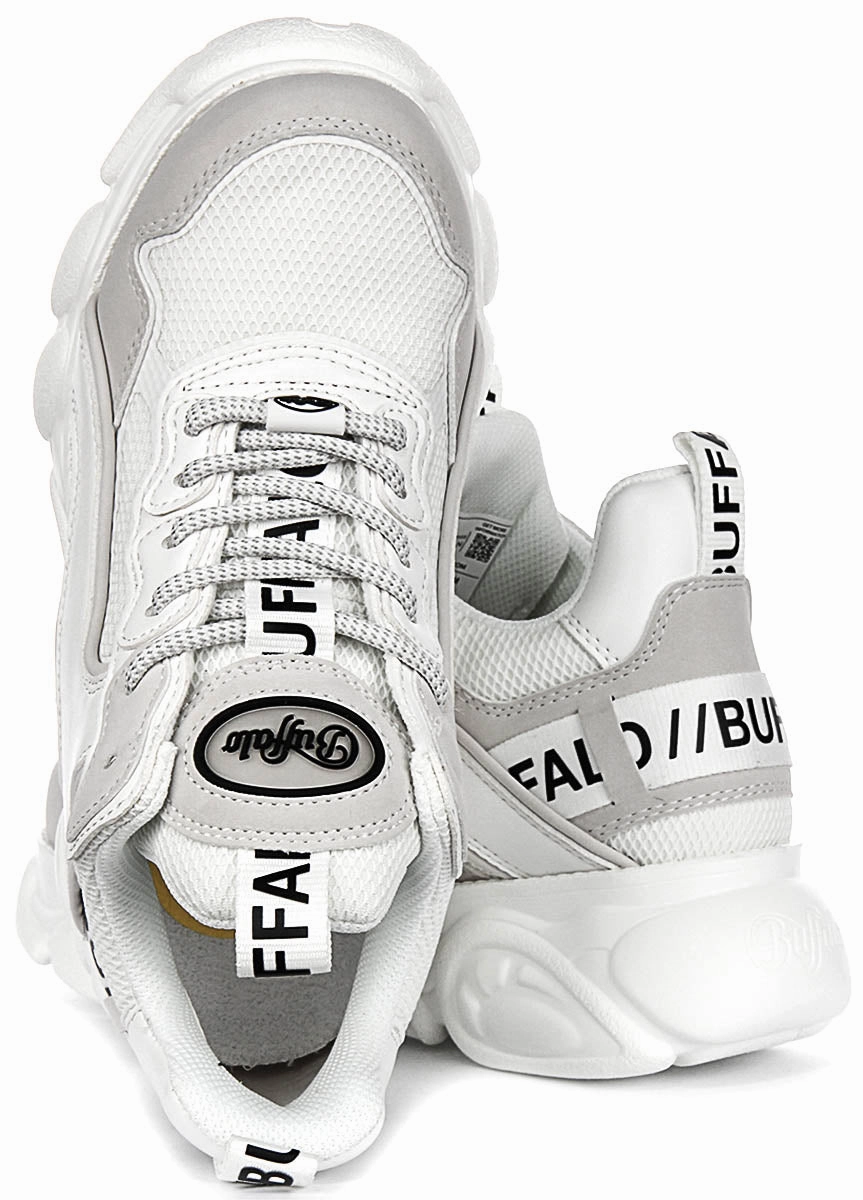 Buffalo Cld Chai In White Grey For Women Flexible Step Move Glide-Out