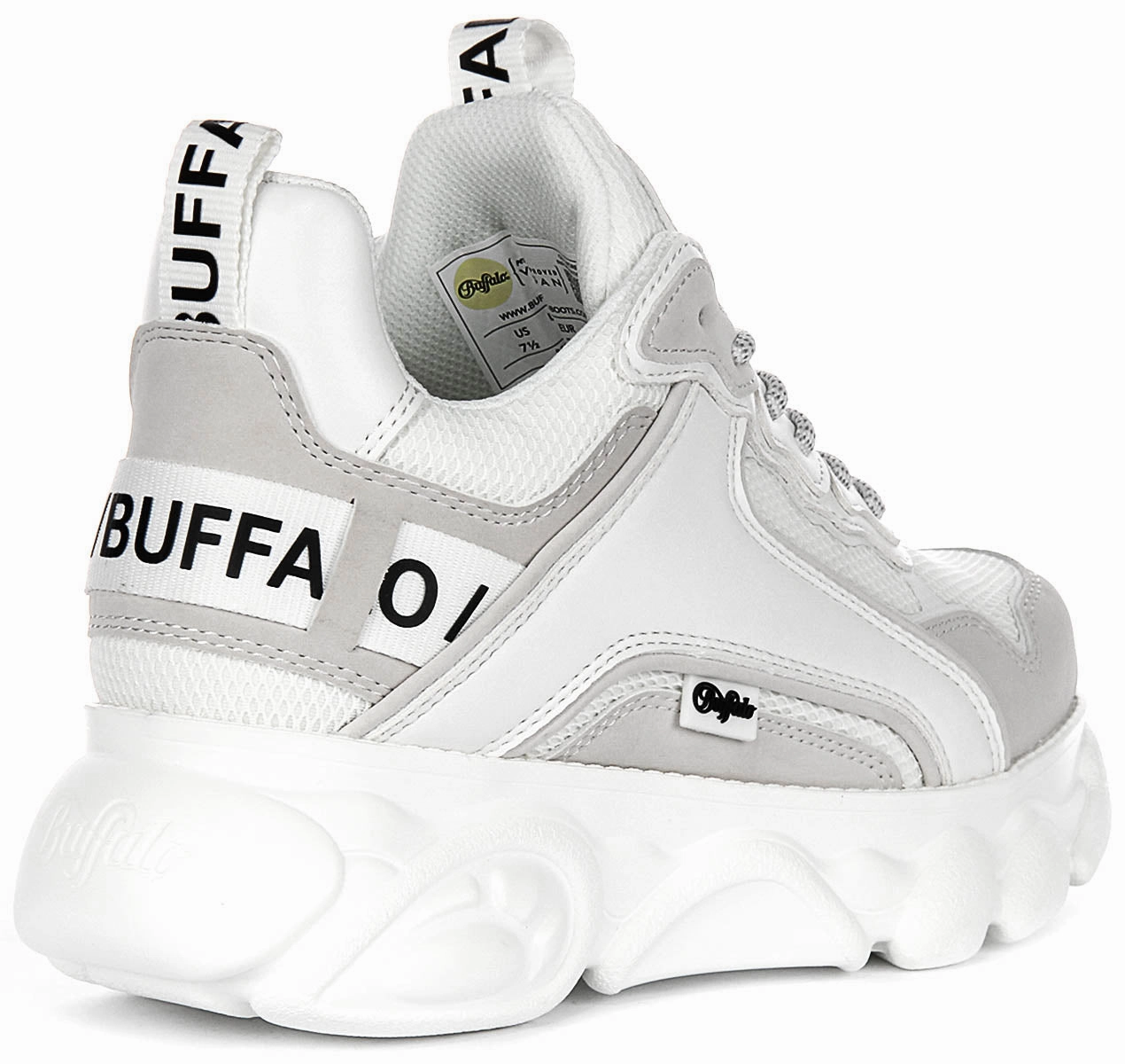 Buffalo Cld Chai In White Grey For Women Flexible Step Move Glide-Out
