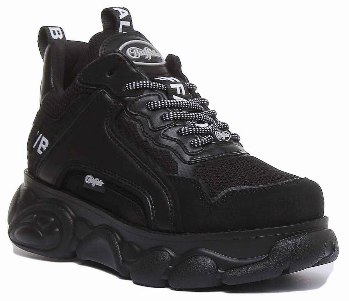 Buffalo Cld Chai Platform Boots In Black Easy Maintenance