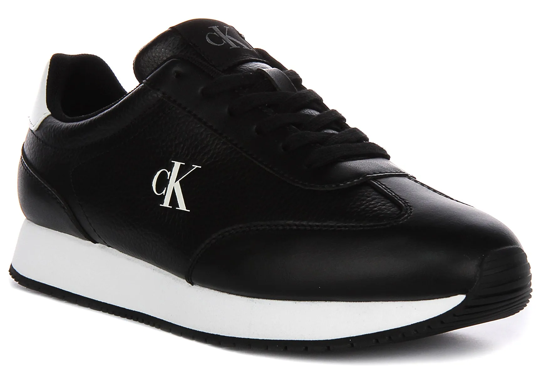 Natural Support Heel drop encourages upright posture during drills Calvin Klein Jeans Runner In Black White For Men