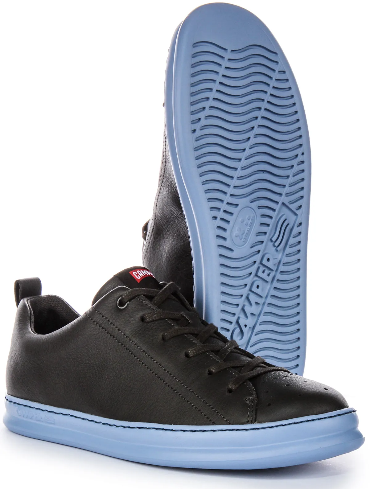 Camper Runner M In Black Blue Trainers Breathable Lining