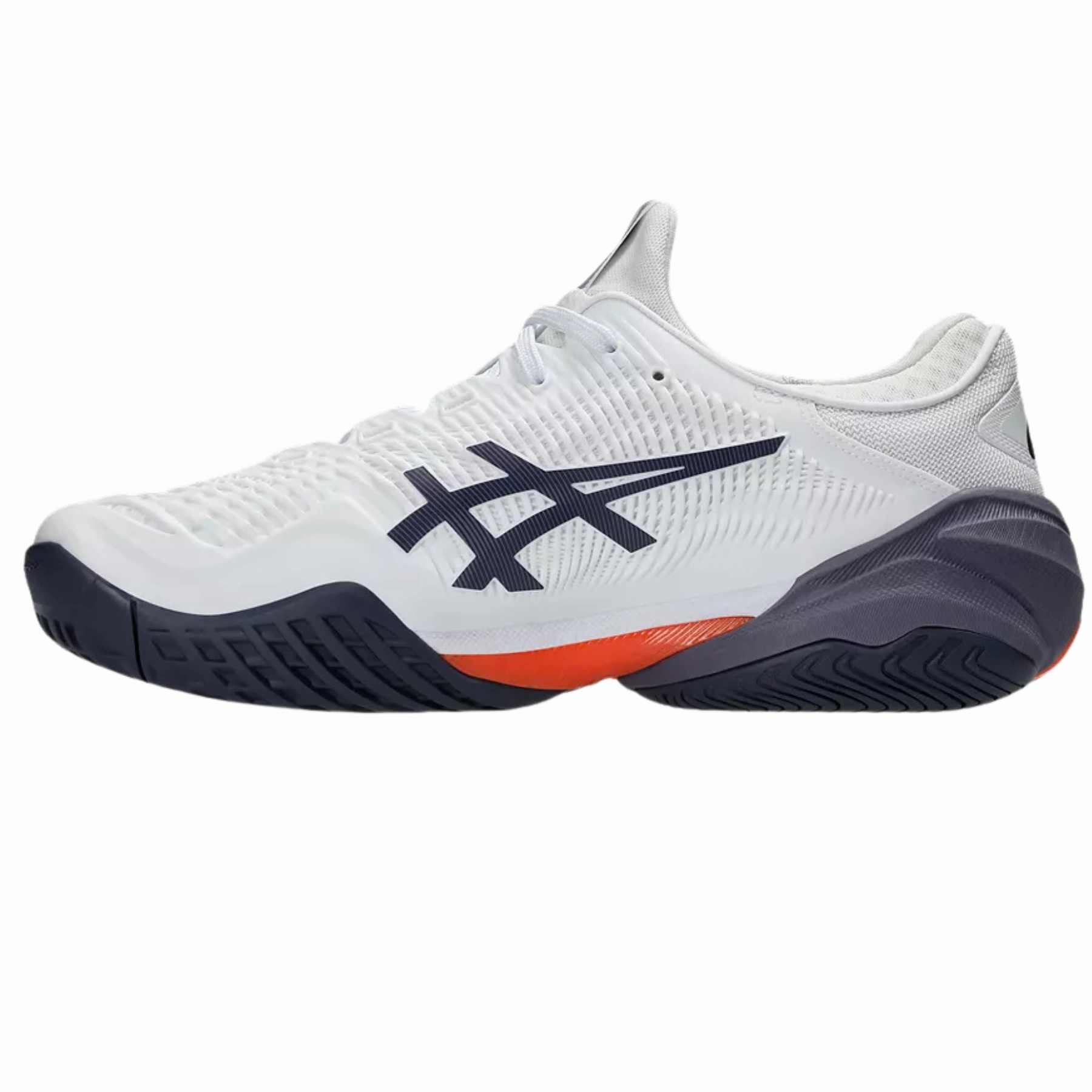 Chic Asics Court FF 3 Mens  Tennis Shoes - White/Greyish Purple