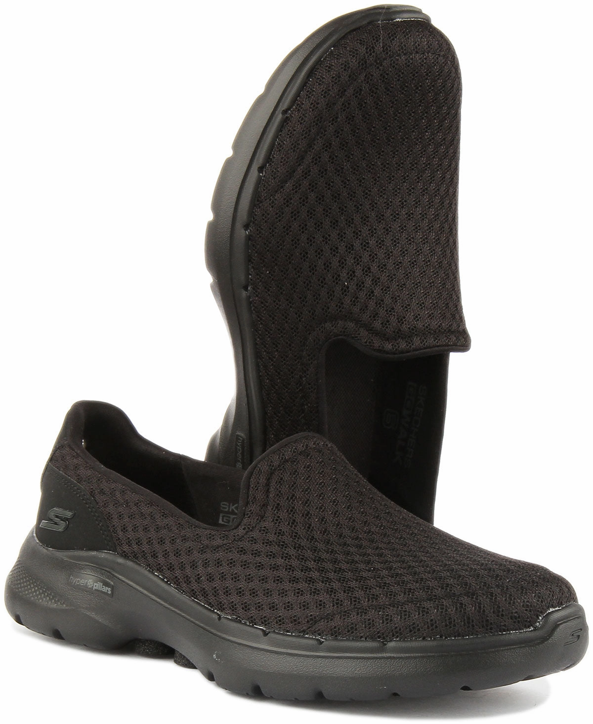 City Motion Skechers Go Walk 6 Trainers In Black For Women
