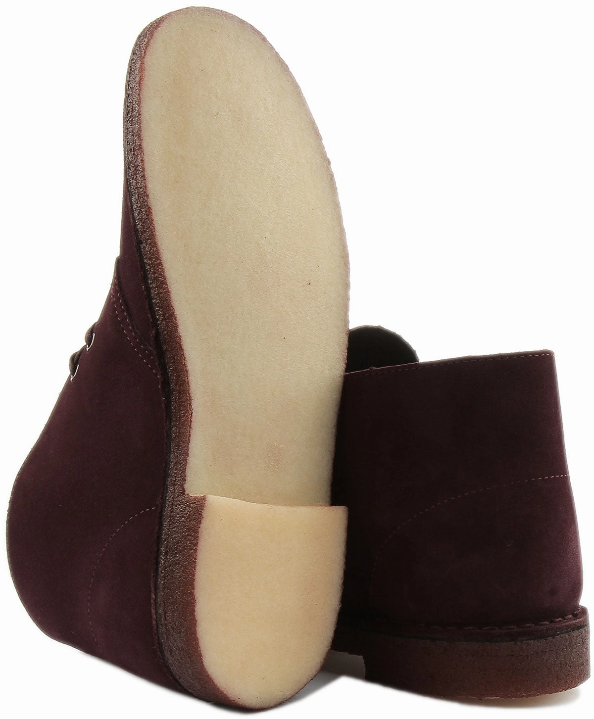Clarks Originals Desert Boot In Burgundy For Men Seam Lock