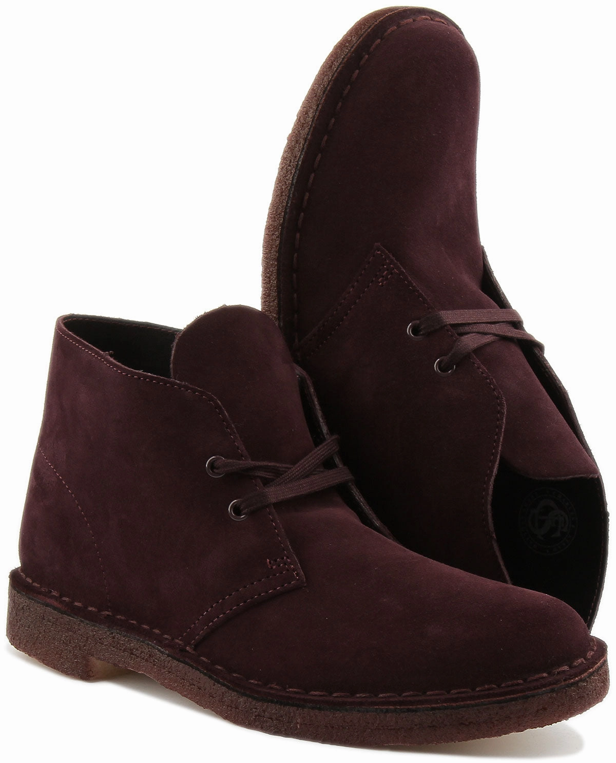 Clarks Originals Desert Boot In Burgundy For Men Seam Lock