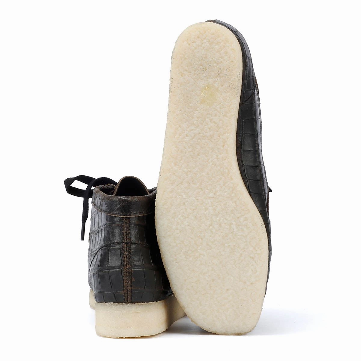 Clarks Originals Wallabee Boot Harajuku Leather Women's Black Boots Molded Footbed