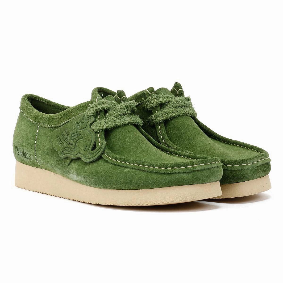 Clarks Originals Wallabee Day Suede Men's Green Shoes Flexible Comfort Leap Run