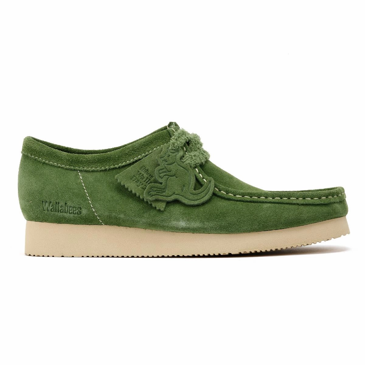 Clarks Originals Wallabee Day Suede Men's Green Shoes Modern Step-On Glide