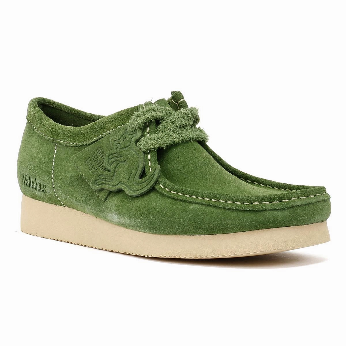 Clarks Originals Wallabee Day Suede Men's Green Shoes Modern Step-On Glide