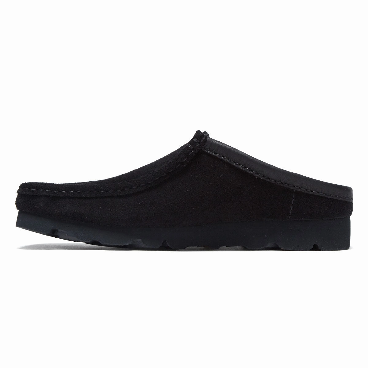 Clarks Wallabee Slip Shoes - Black Suede Travel Breath