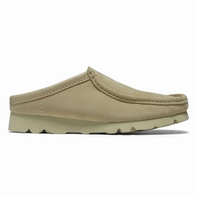 Comfy Walk Style Clarks Wallabee Slip Shoes - Maple Suede
