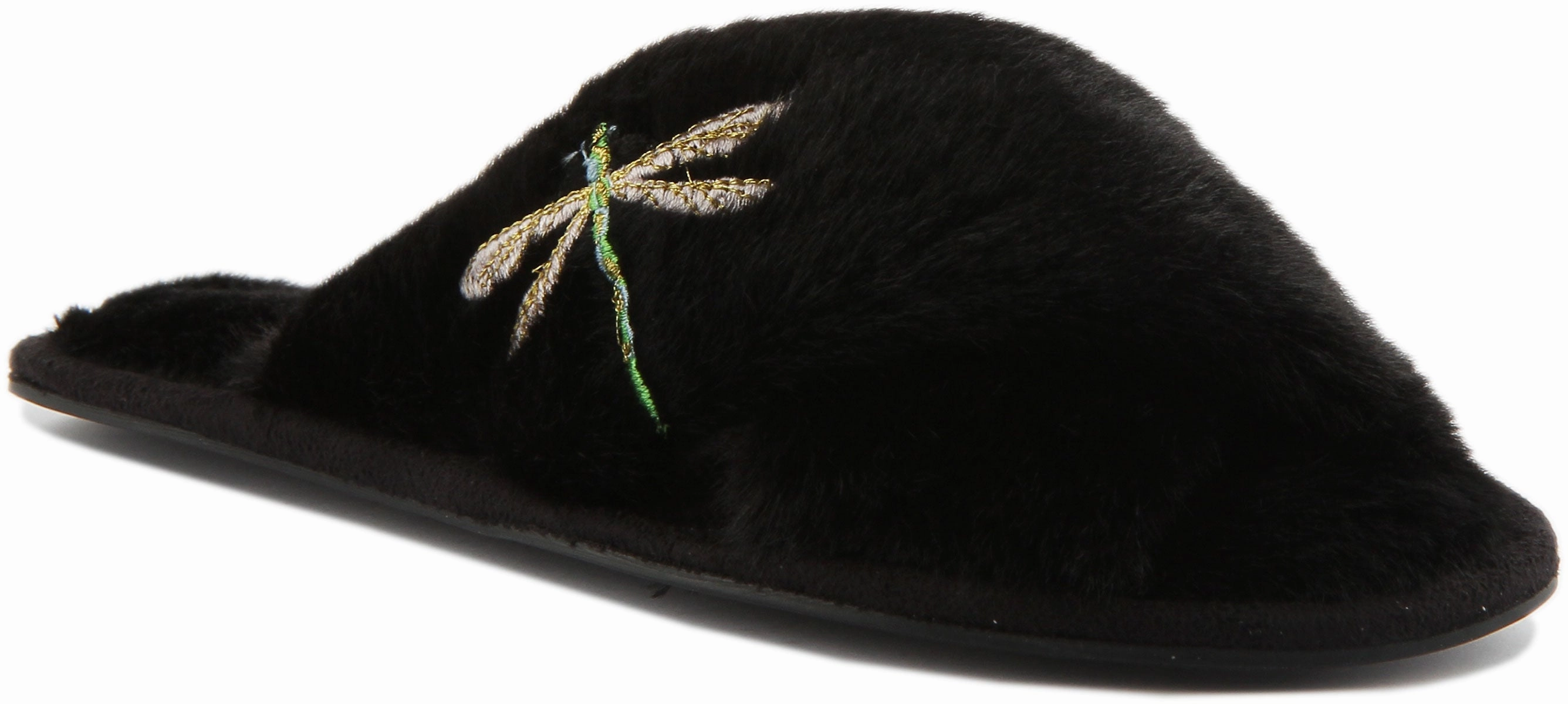 Navy Deep Soft Design Joules Slippet Lux In Black For Women