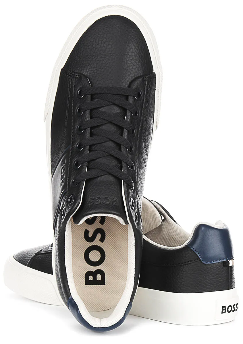 Clean Step Boss Aiden Tennis Trainers In Navy For Men