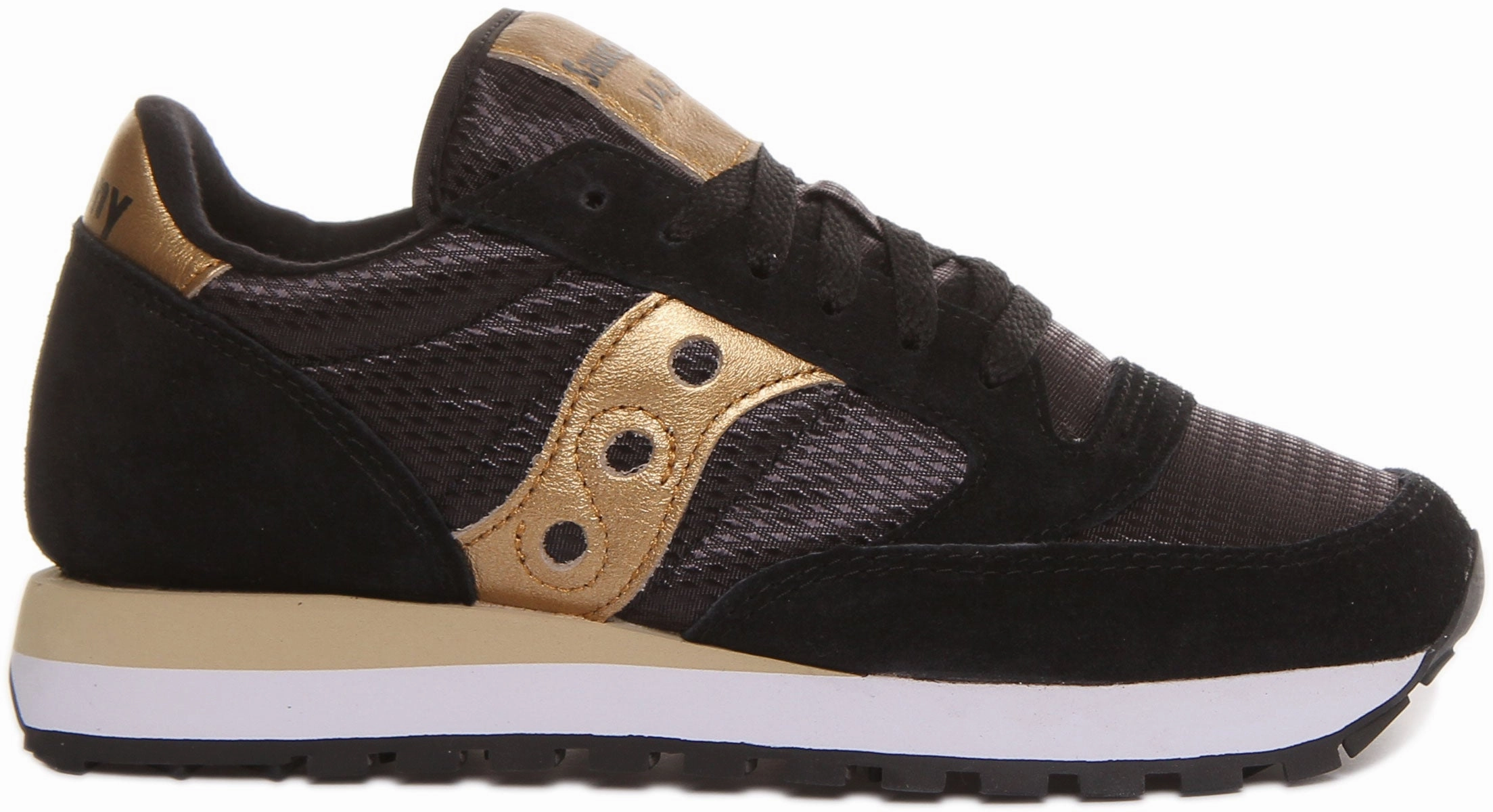 Clean Cut Saucony Jazz Original In Black Gold For Women
