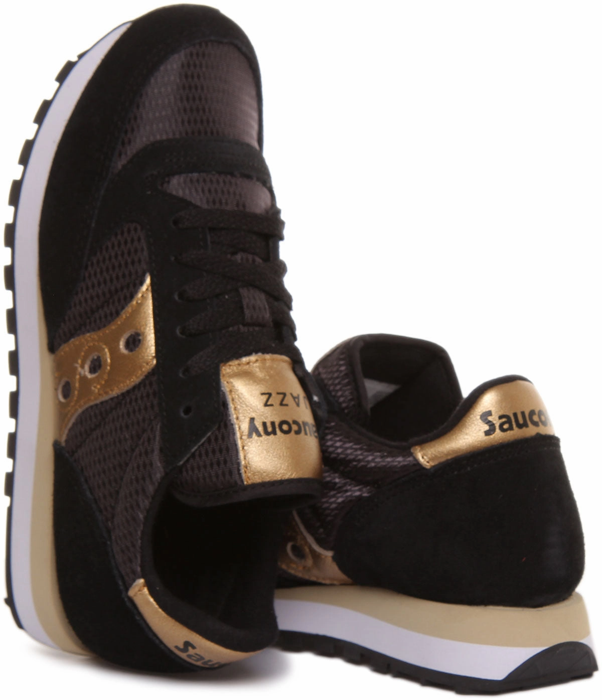 Clean Cut Saucony Jazz Original In Black Gold For Women