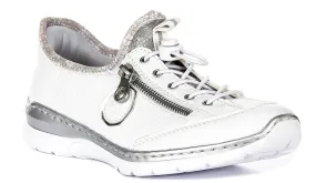 Low Cut Fitness Style Rieker L32F1-80 In White silver For Women