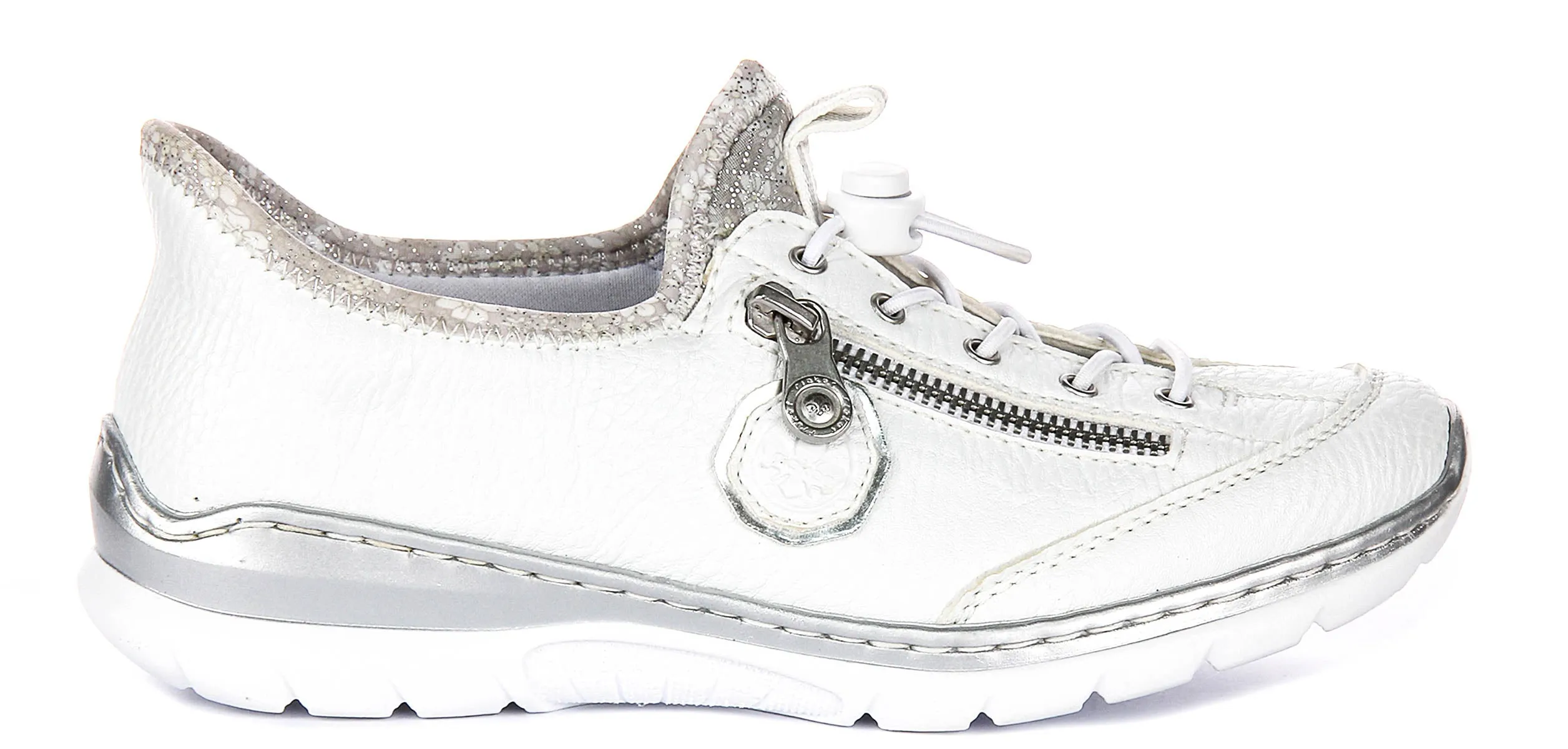 Cloud Feel Rieker L32F1-80 In White silver For Women