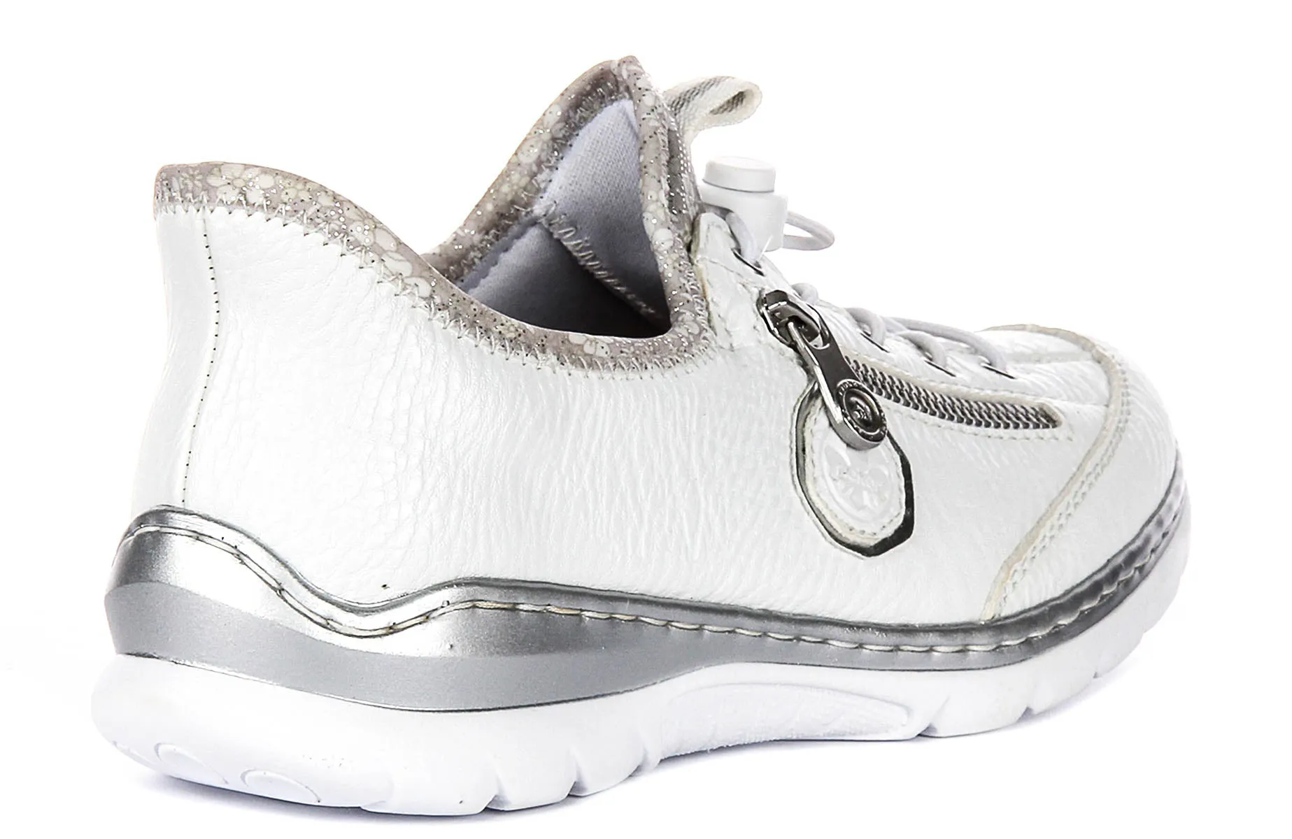 Cloud Feel Rieker L32F1-80 In White silver For Women