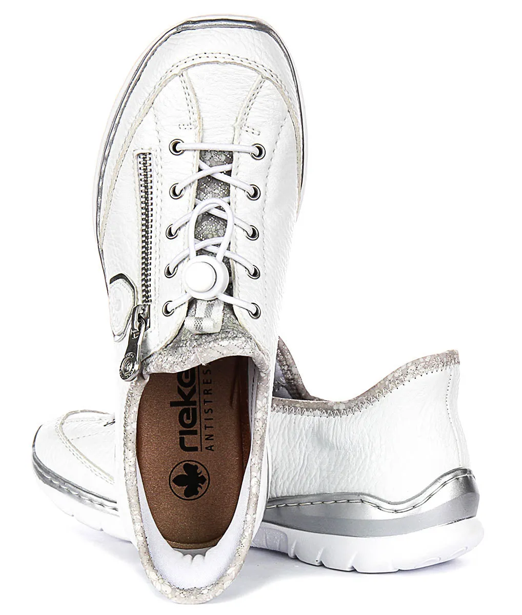 Cloud Feel Rieker L32F1-80 In White silver For Women
