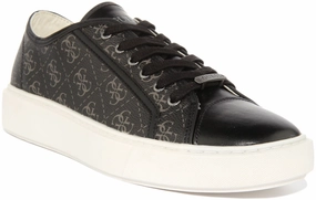 Guess Vice 4G Lace up Trainer In Coal For Men Breathable Gear