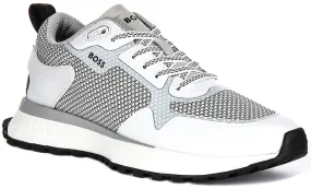 Boss Jonah Runner Mesh In Grey Black For Men Neutral design makes them adaptable to any training need