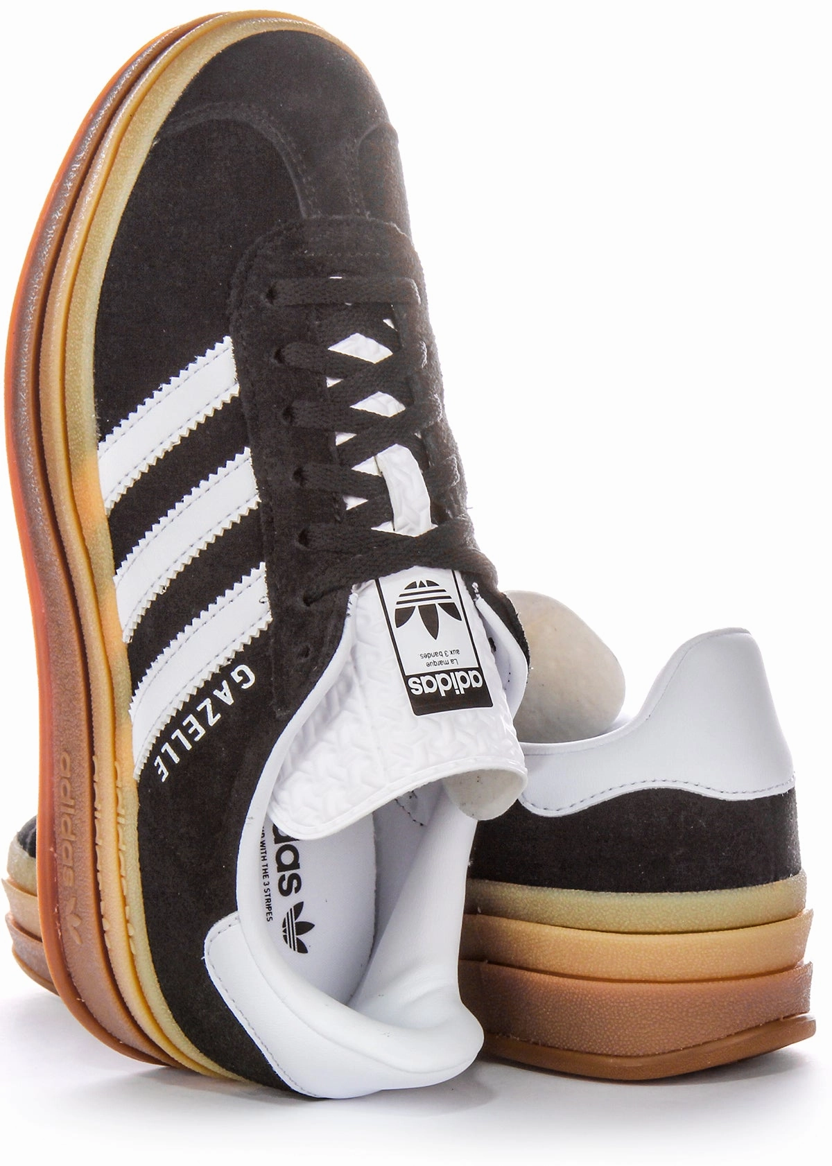 Comfort - Assured Features Adidas Gazelle Bold W Black White Gum Trainers