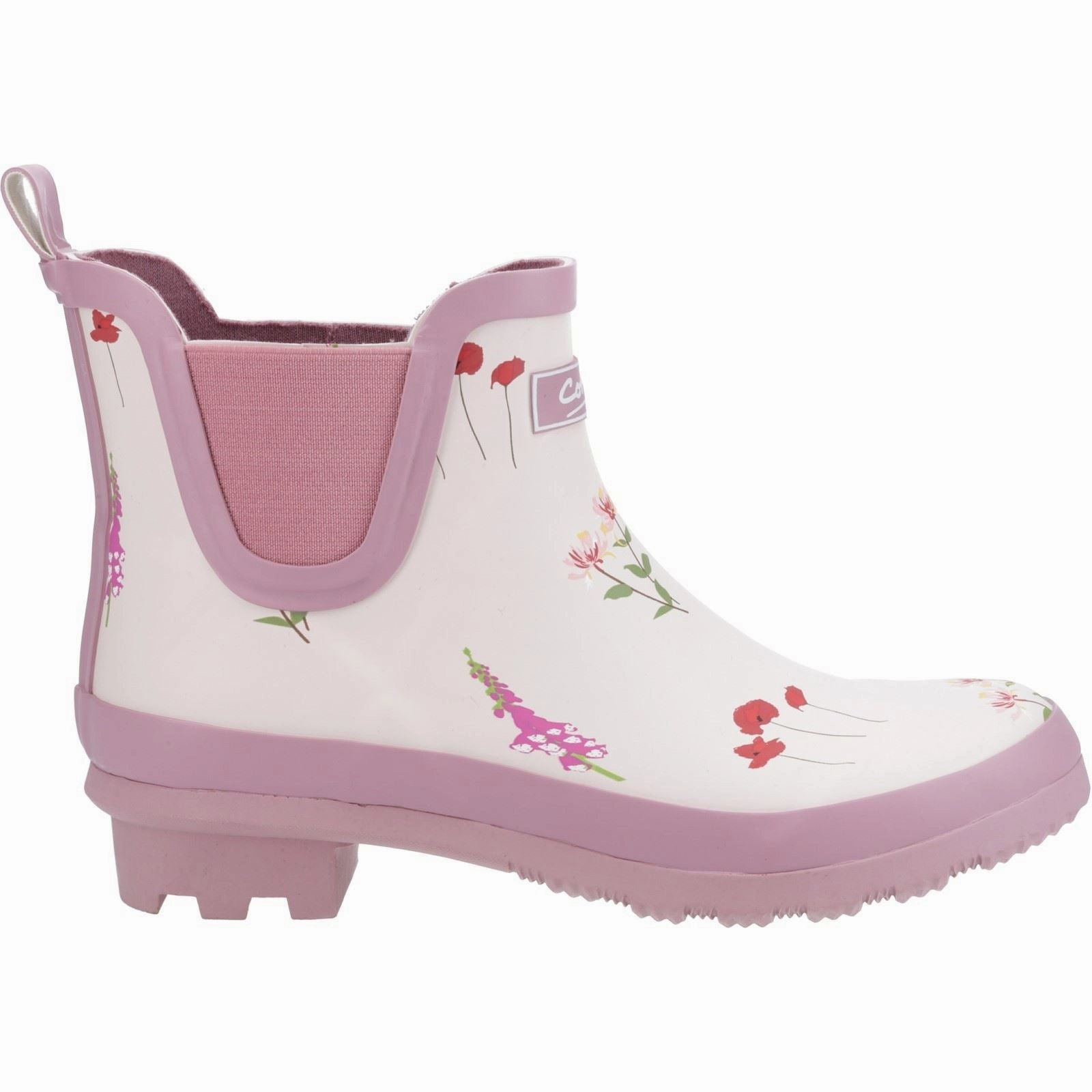 Comfort Trek Cotswold Wildflower Ankle Rubber Women's Pink Wellington Boots