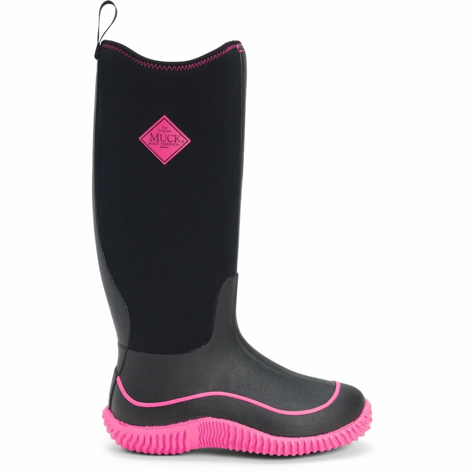 Comfort Walk Flex Muck Boots Hale Rubber Black/Pink Wellington Boots