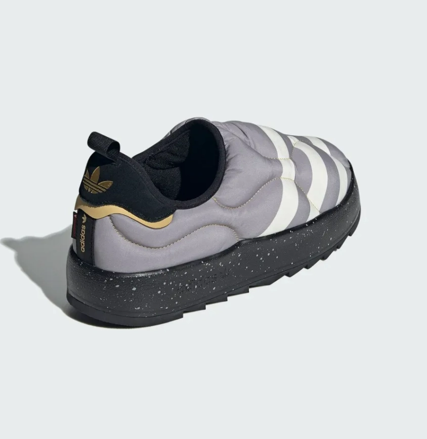 Comfortable Collar Design adidas - Puffylette - Grey/Black- Unisex [IF4327]