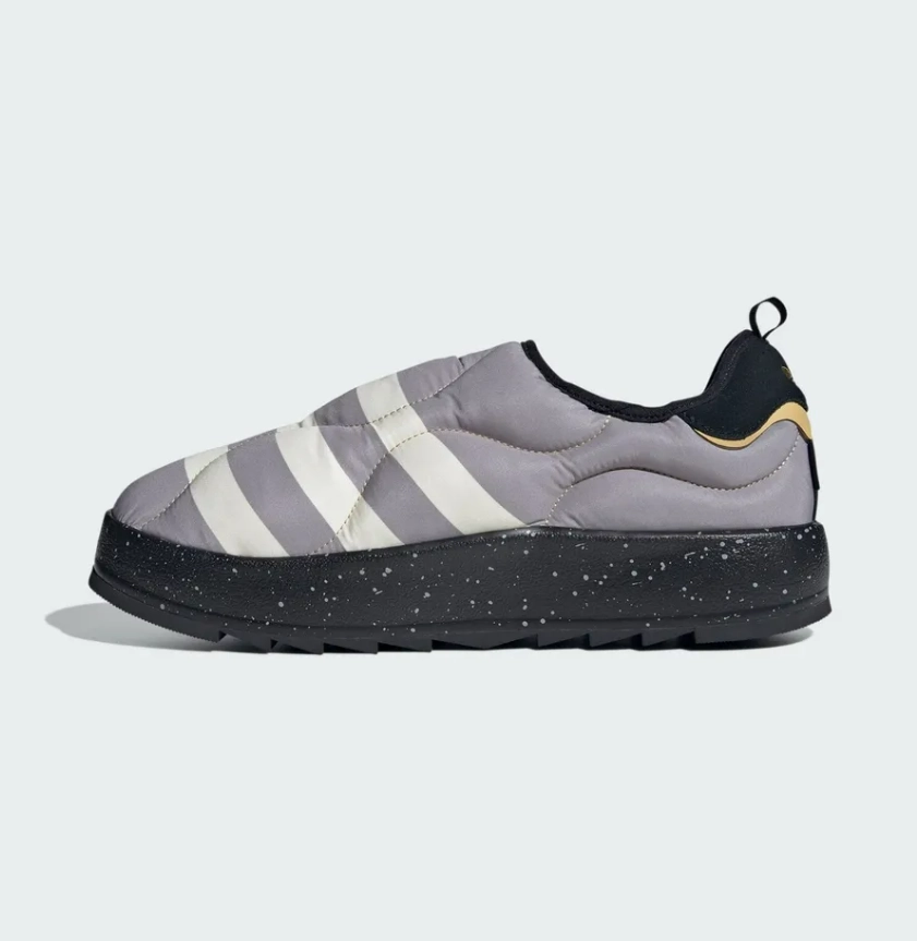 Comfortable Collar Design adidas - Puffylette - Grey/Black- Unisex [IF4327]