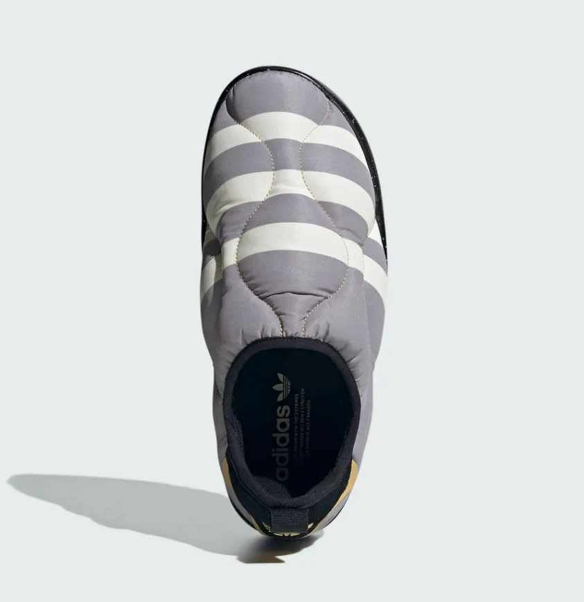 Comfortable Collar Design adidas - Puffylette - Grey/Black- Unisex [IF4327]