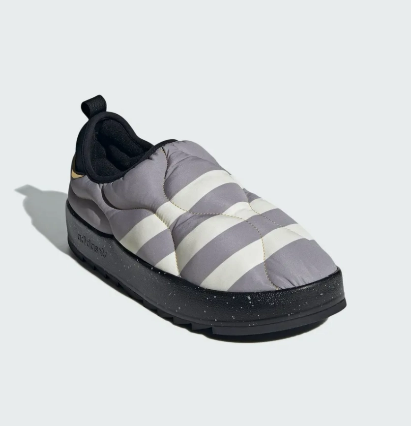 Comfortable Collar Design adidas - Puffylette - Grey/Black- Unisex [IF4327]