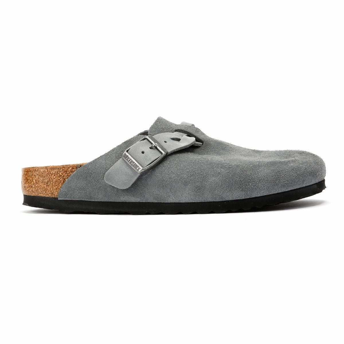 Comfortable Ease Birkenstock Boston Braided Suede Women's Basalt Grey Narow Fit Clogs