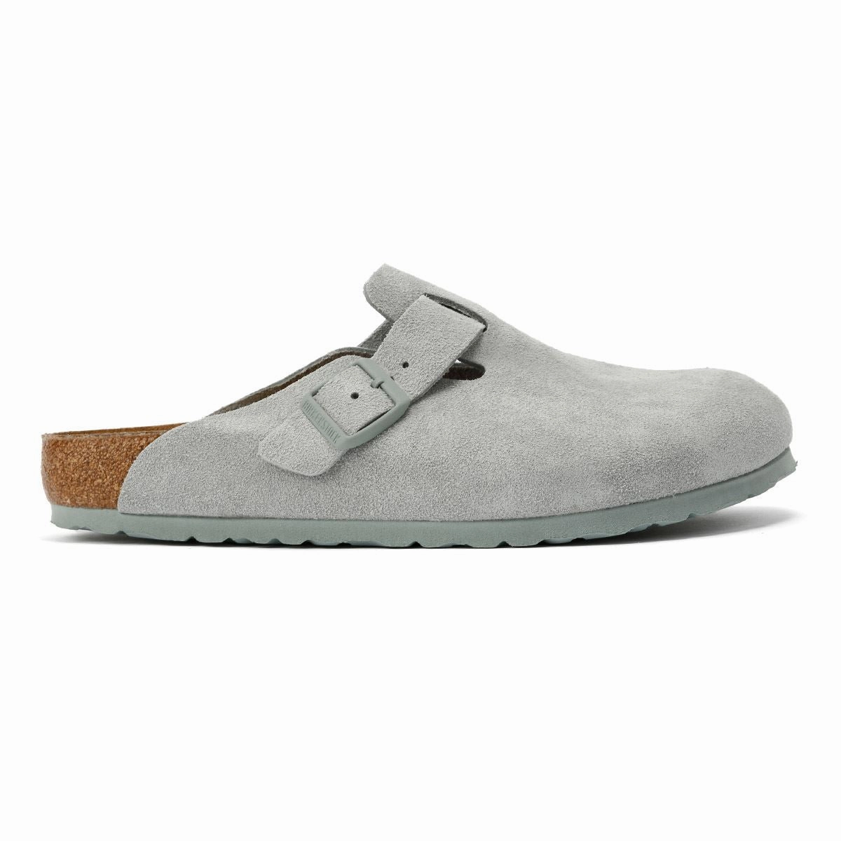 Comfortable Ease Birkenstock Boston Suede Pure Sage Clogs