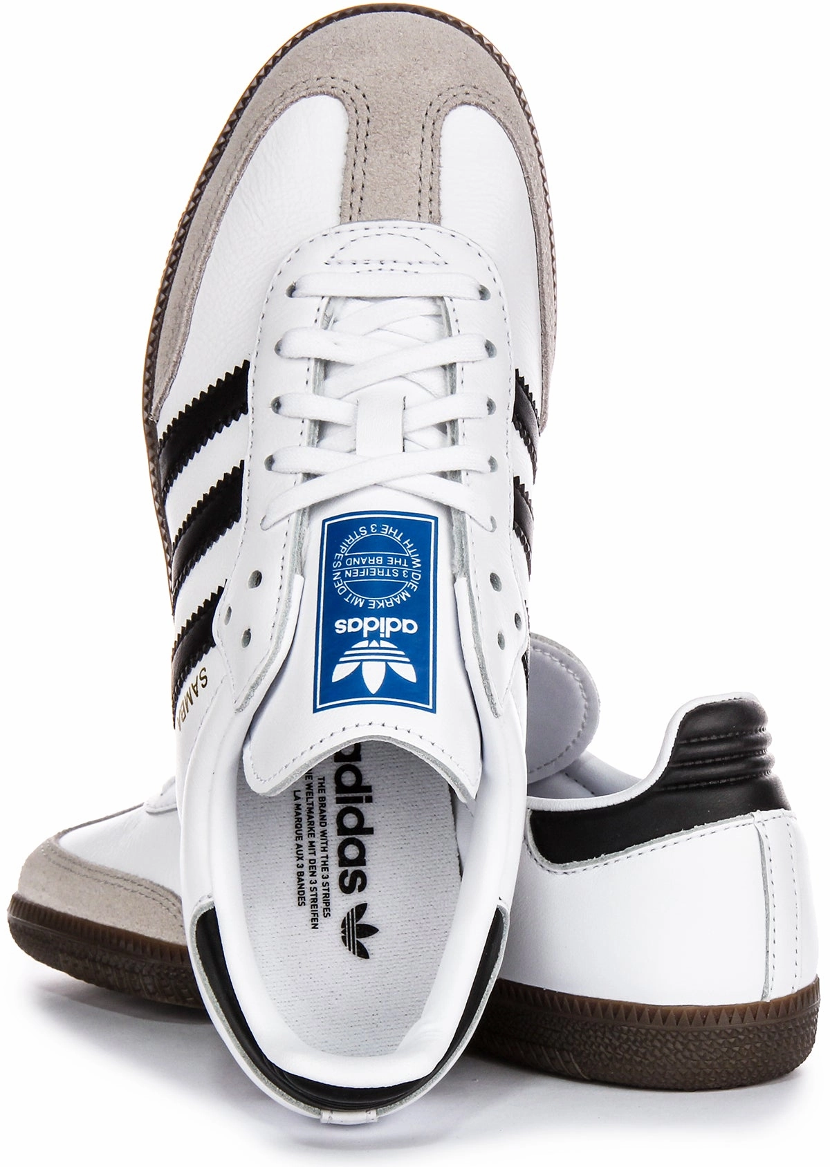 Comfortable Footbed Adidas Samba OG J In White Black For Youth